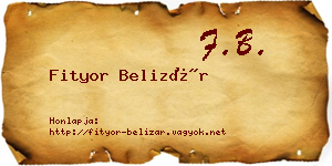 Fityor Belizár névjegykártya